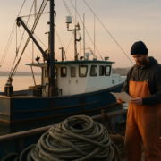 Maine commercial fisherman injury lawyer guide showing a fishing vessel at a coastal Maine harbor